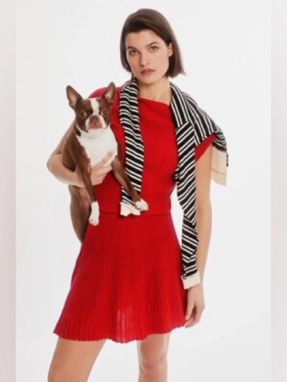 anthropologie red sweater dress Anthropologie Maeve Ruth Ribbed Knit Mini Sweater Dress XS Red
